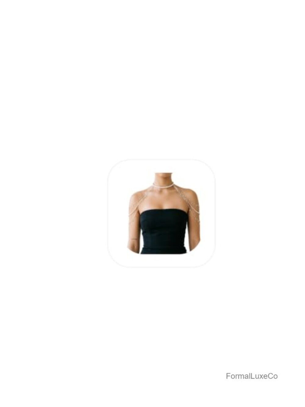 Pearl Choker Multi Layer Crystal Tassel Shoulder Body Chain